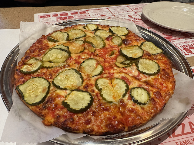 Town Spa pickle pizza