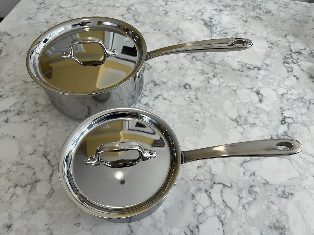 Two All-Clad D3 Everyday saucepans