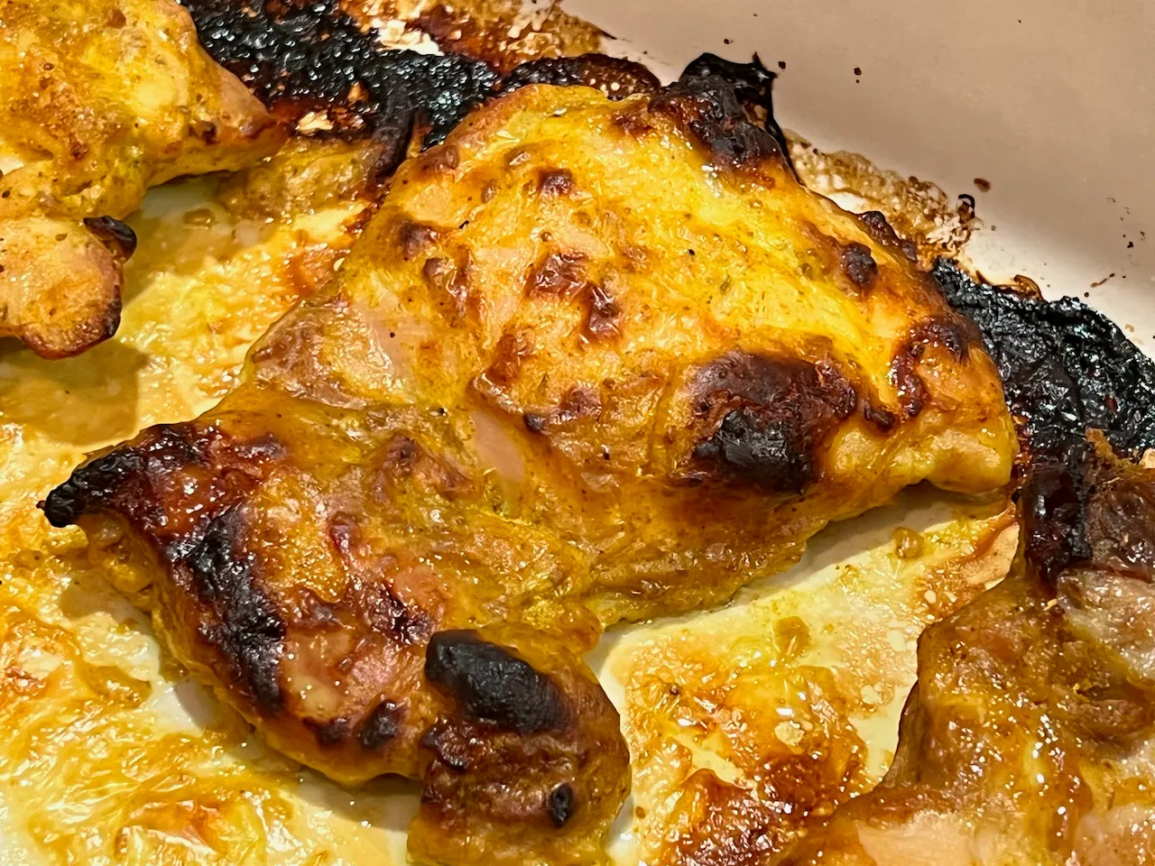 Baked tandoori chicken thighs