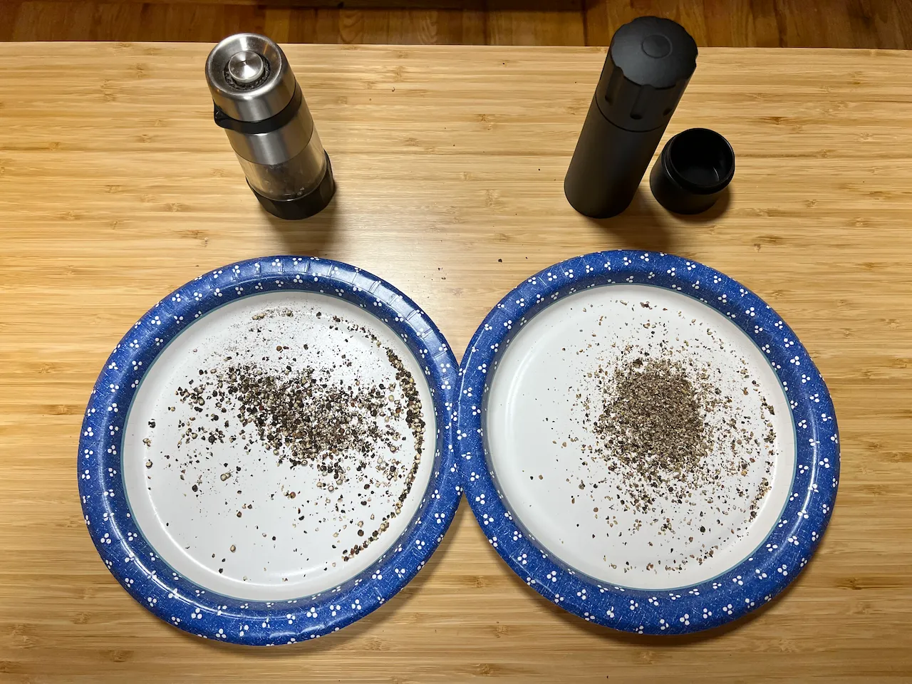 Side-by-side pepper output